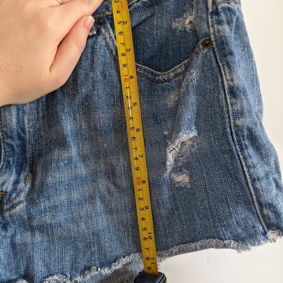 High Rise Denim Shorts - Picture 6 of 7